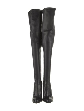Tom Ford Leather Fringe Trim Accent Sock Boots