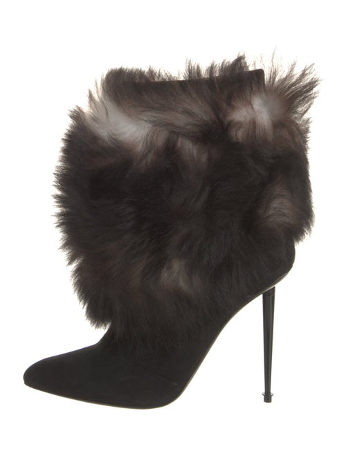 Tom Ford Suede Fur Trim Boots