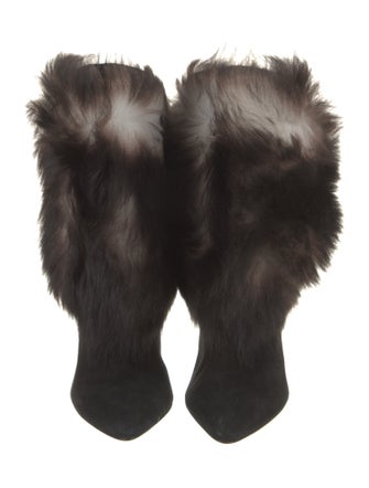 Tom Ford Suede Fur Trim Boots