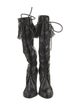 Tom Ford Leather Fringe Trim Accent Lace-Up Boots