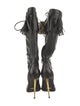 Tom Ford Leather Fringe Trim Accent Lace-Up Boots