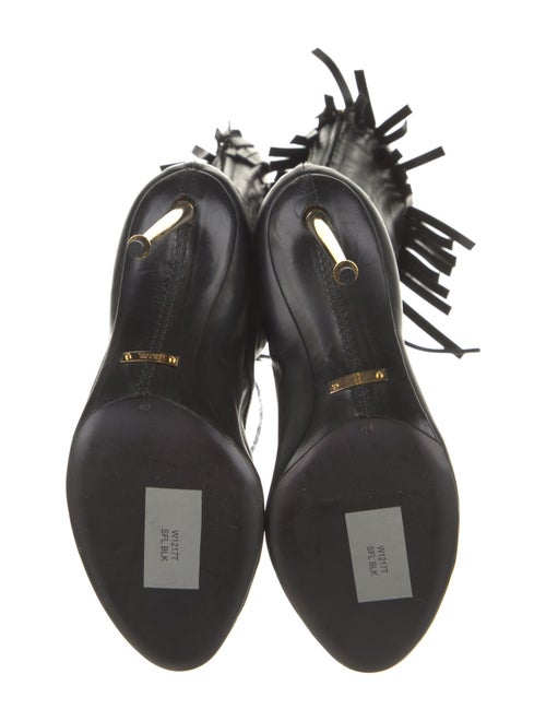 Tom Ford Leather Fringe Trim Accent Lace-Up Boots