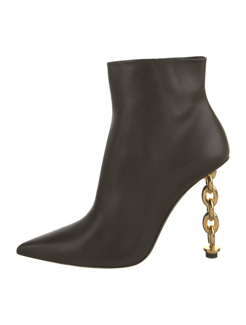 Tom Ford Leather Chain-Link Accents Boots