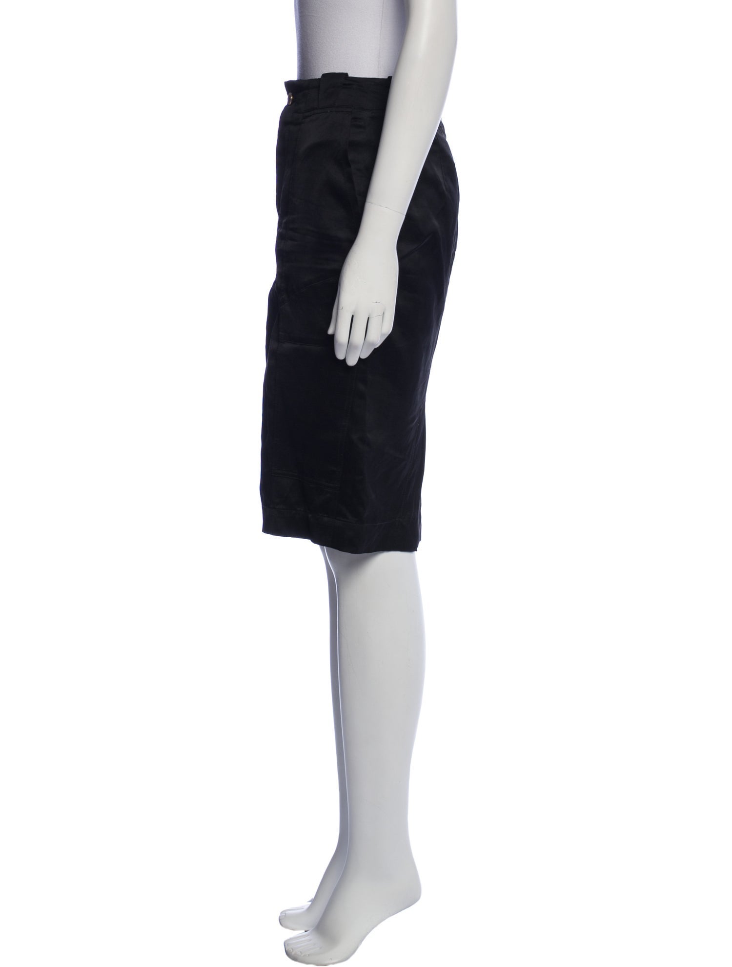 Tom Ford Leather Trim Embellishment Knee-Length Skirt