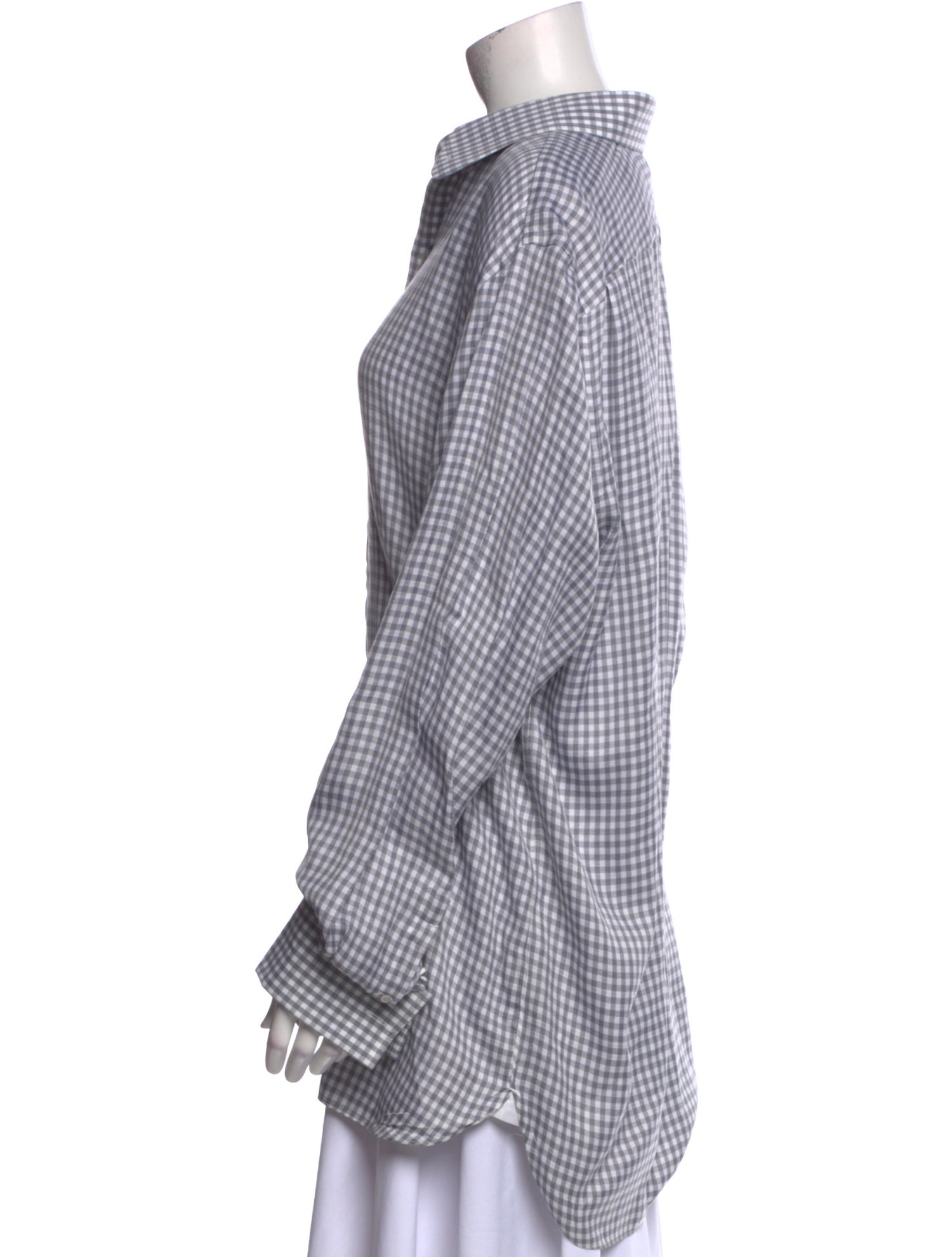 Tom Ford Plaid Print Long Sleeve Button-Up Top