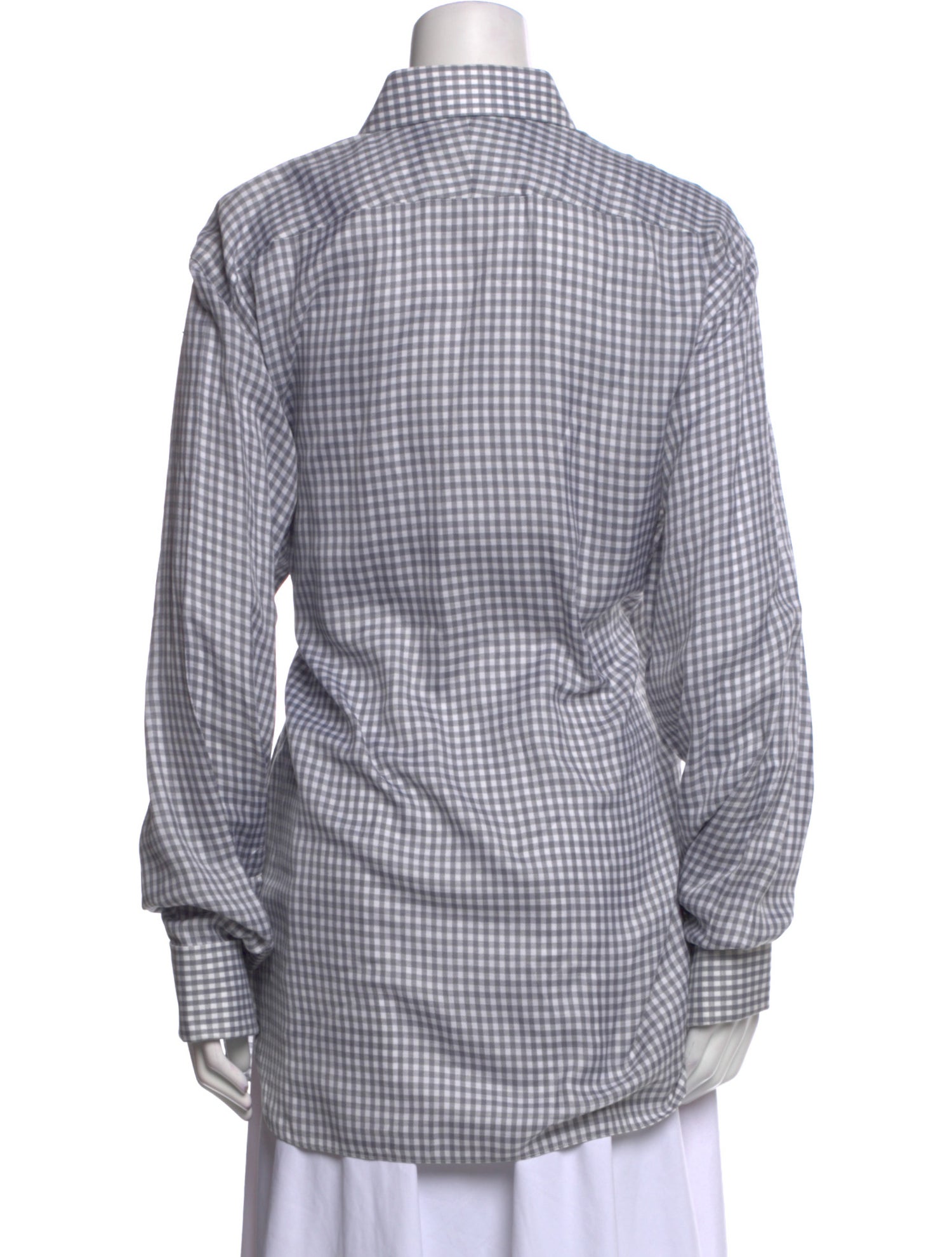 Tom Ford Plaid Print Long Sleeve Button-Up Top