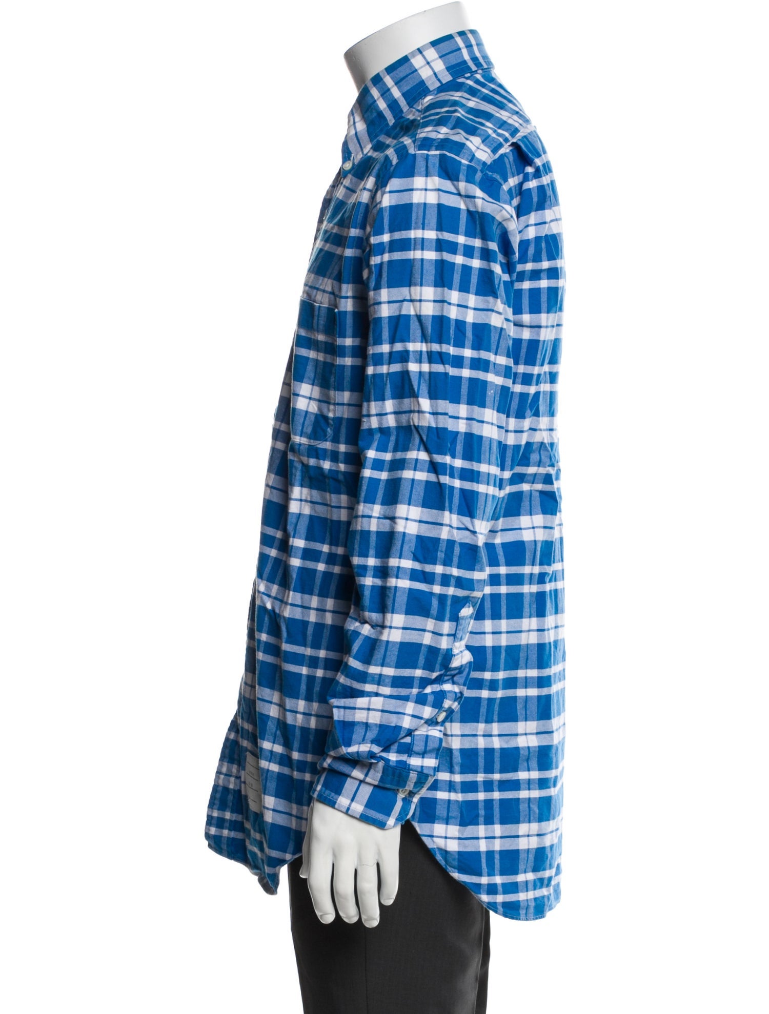 Thom Browne Plaid Print Long Sleeve Shirt