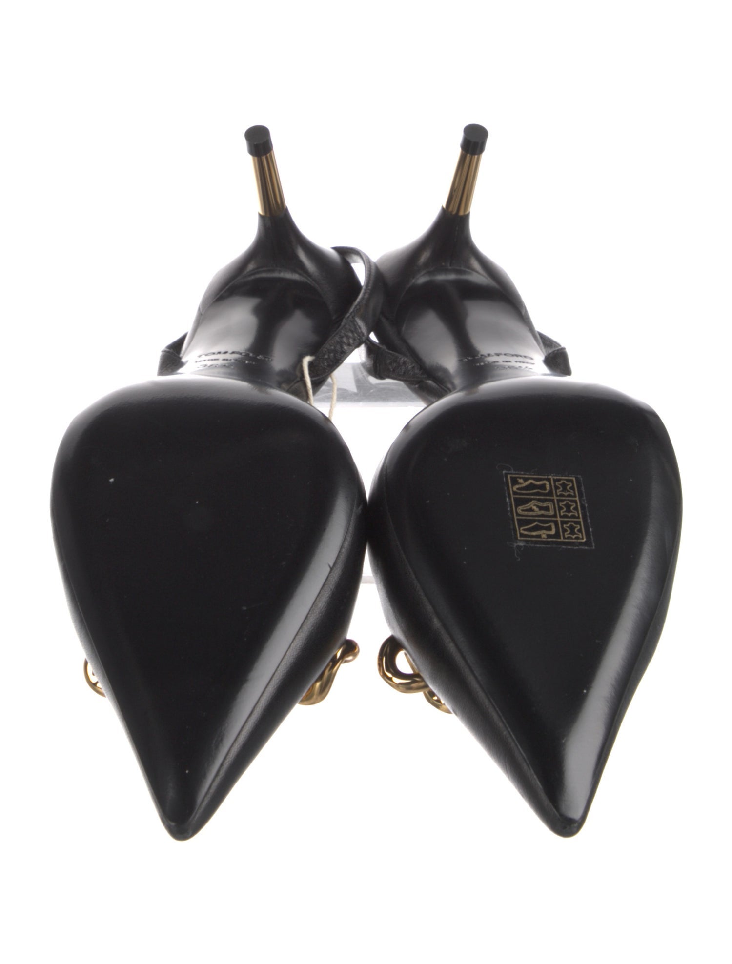 Tom Ford Leather Chain-Link Accents Slingback Pumps