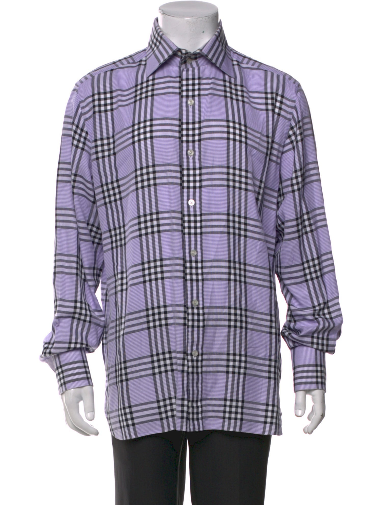 Tom Ford Plaid Print Long Sleeve Shirt