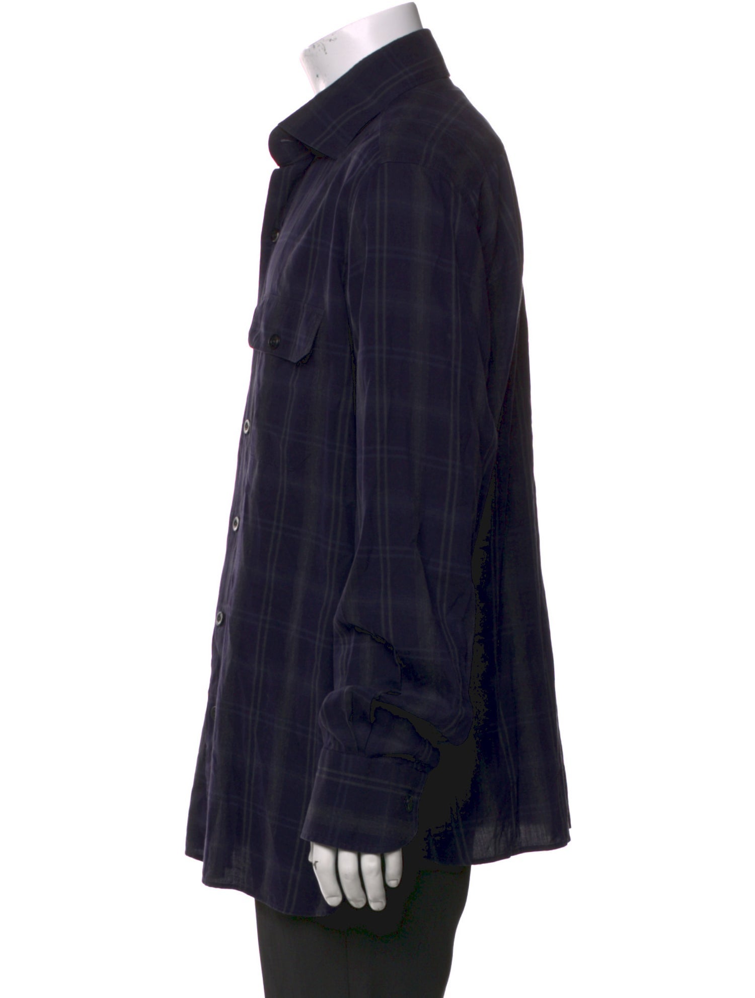 Tom Ford Plaid Print Long Sleeve Shirt