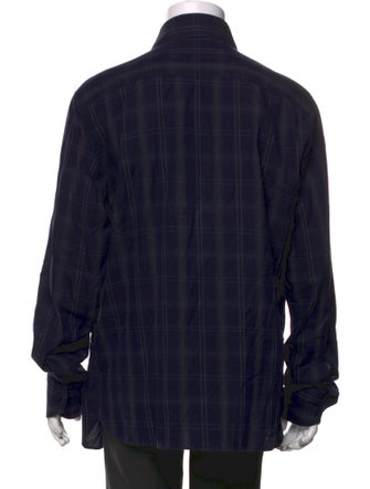 Tom Ford Plaid Print Long Sleeve Shirt