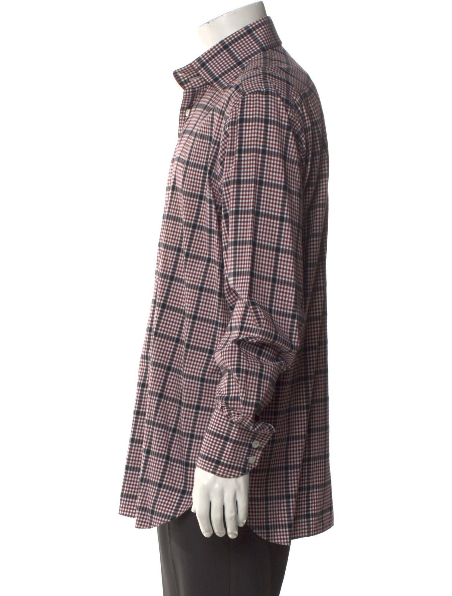 Tom Ford Plaid Print Long Sleeve Shirt