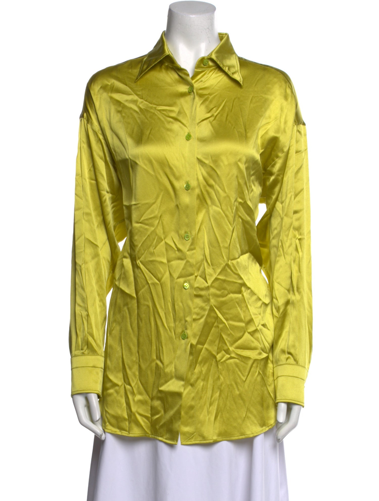 Tom Ford Silk Long Sleeve Button-Up Top