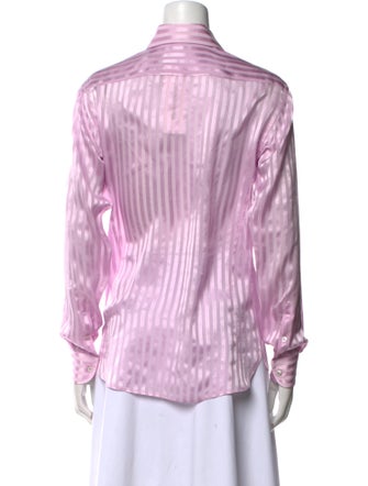 Tom Ford Striped Long Sleeve Button-Up Top