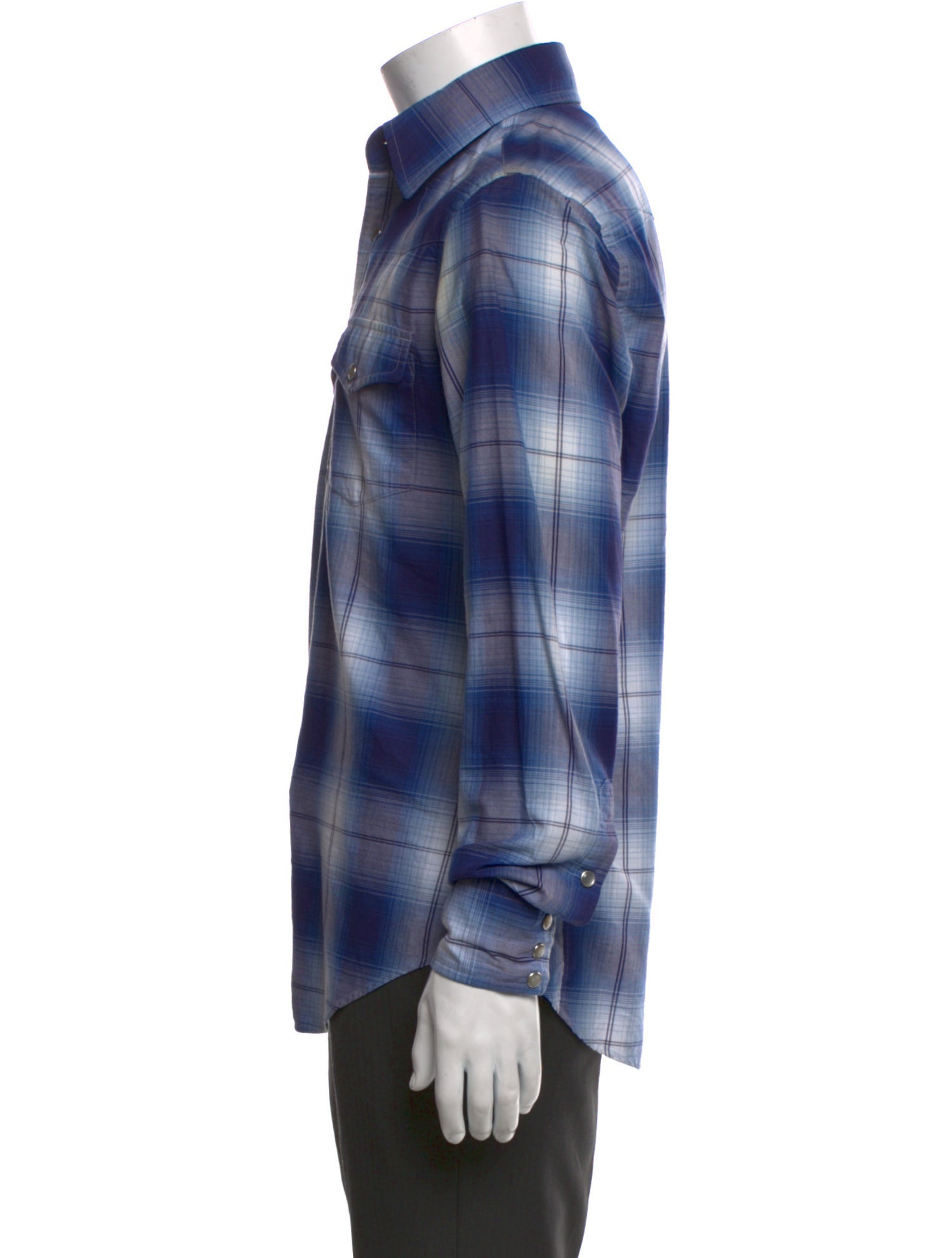 Tom Ford Plaid Print Long Sleeve Western Shirt