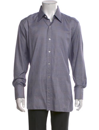 Tom Ford Plaid Print Long Sleeve Shirt