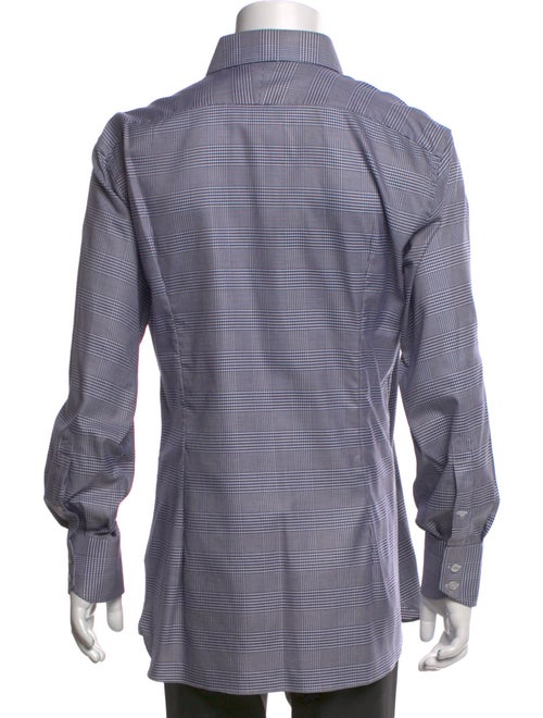 Tom Ford Plaid Print Long Sleeve Shirt