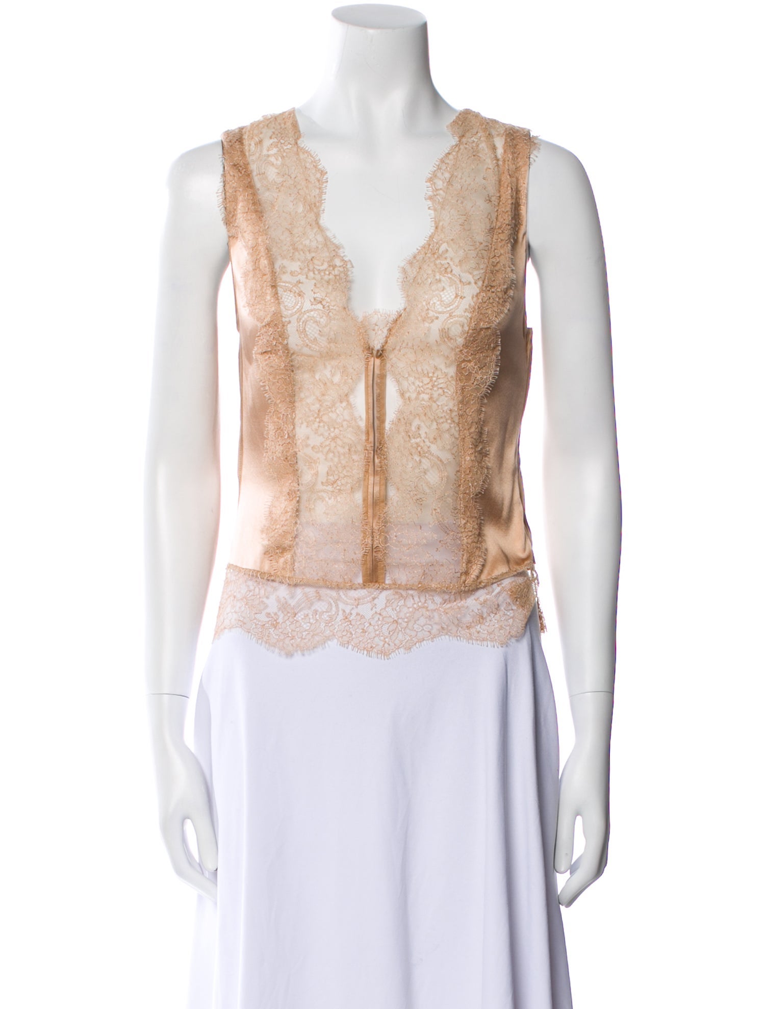 Tom Ford Silk Lace Pattern Crop Top