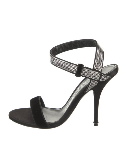 Tom Ford Velvet Crystal Embellishments Sandals