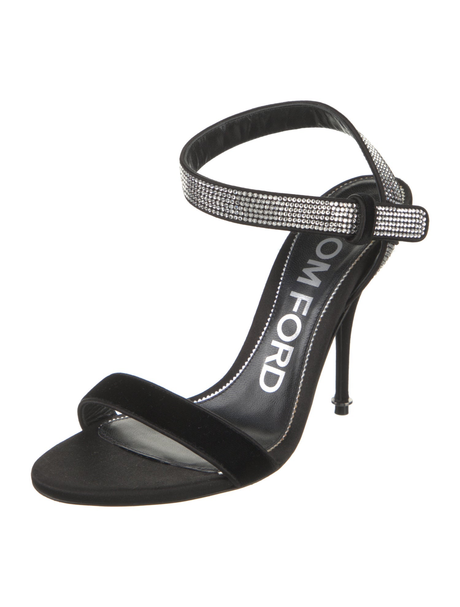 Tom Ford Velvet Crystal Embellishments Sandals