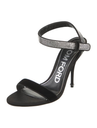 Tom Ford Velvet Crystal Embellishments Sandals