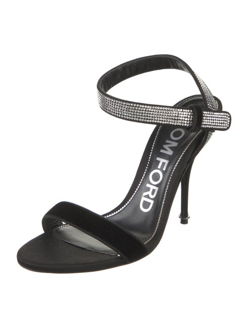 Tom Ford Velvet Crystal Embellishments Sandals