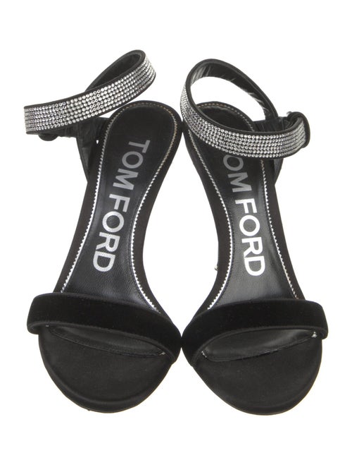 Tom Ford Velvet Crystal Embellishments Sandals