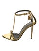 Tom Ford Patent Leather Chain-Link Accents T-Strap Sandals