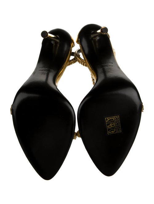 Tom Ford Patent Leather Chain-Link Accents T-Strap Sandals