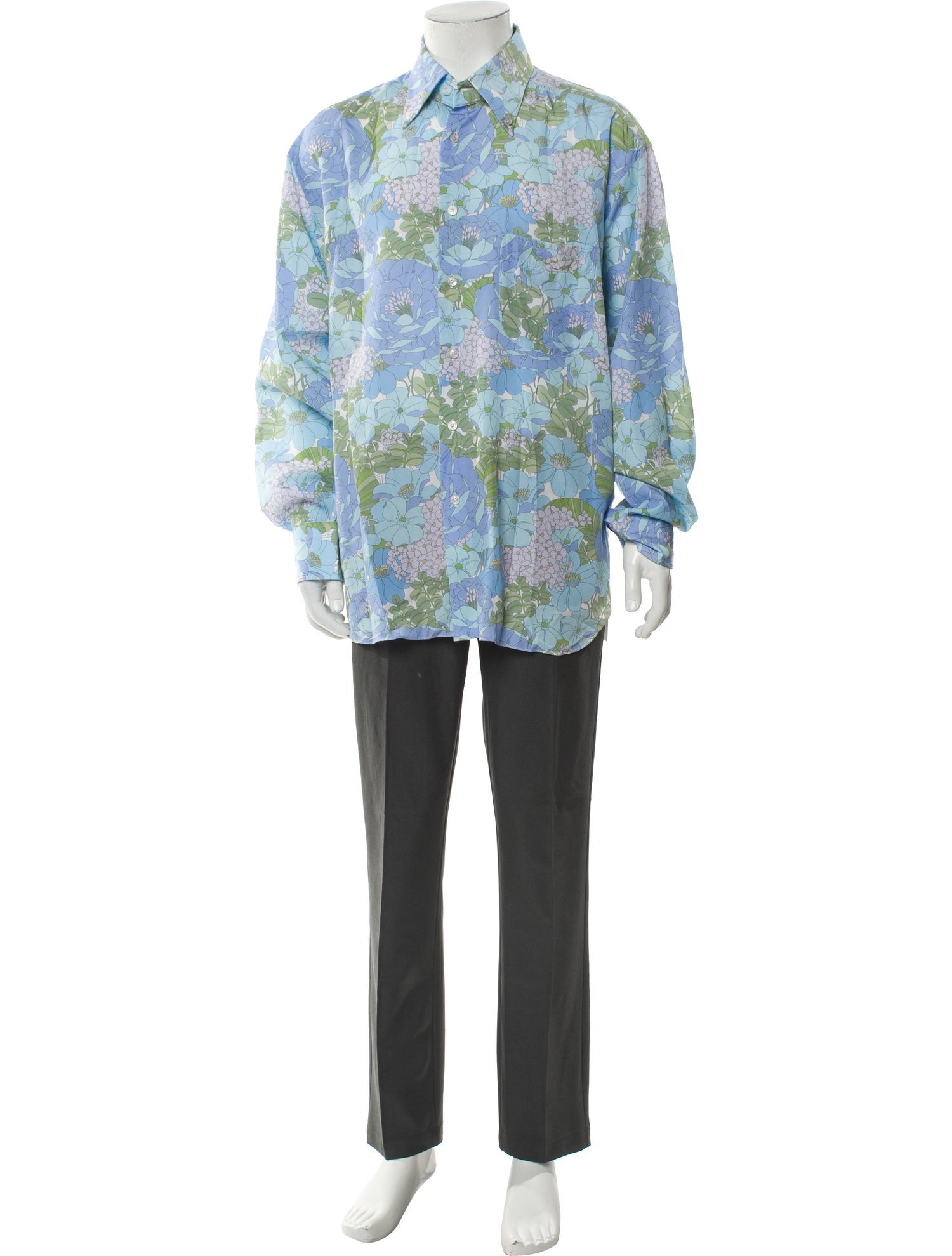 Tom Ford Floral Print Long Sleeve Dress Shirt