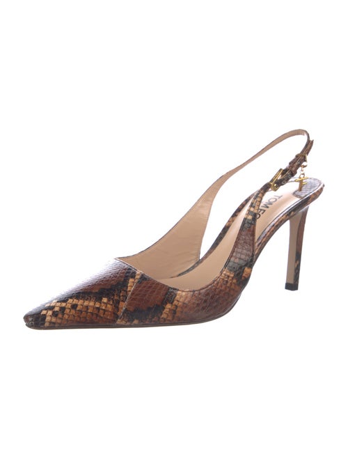 Tom Ford Leather Animal Print Slingback Pumps
