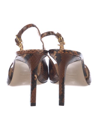 Tom Ford Leather Animal Print Slingback Pumps