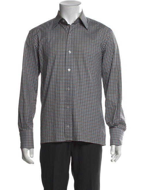 Tom Ford Plaid Print Long Sleeve Dress Shirt