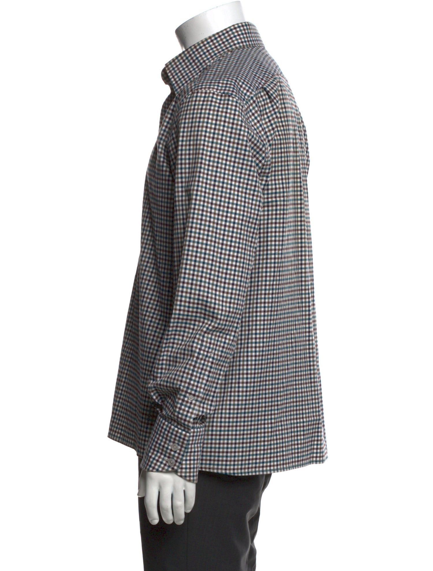 Tom Ford Plaid Print Long Sleeve Dress Shirt