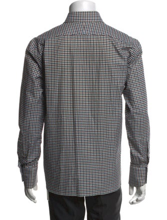 Tom Ford Plaid Print Long Sleeve Dress Shirt
