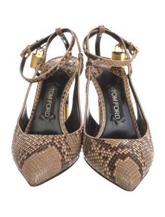 Tom Ford Snakeskin Animal Print Slingback Pumps