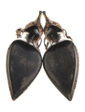 Tom Ford Snakeskin Animal Print Slingback Pumps