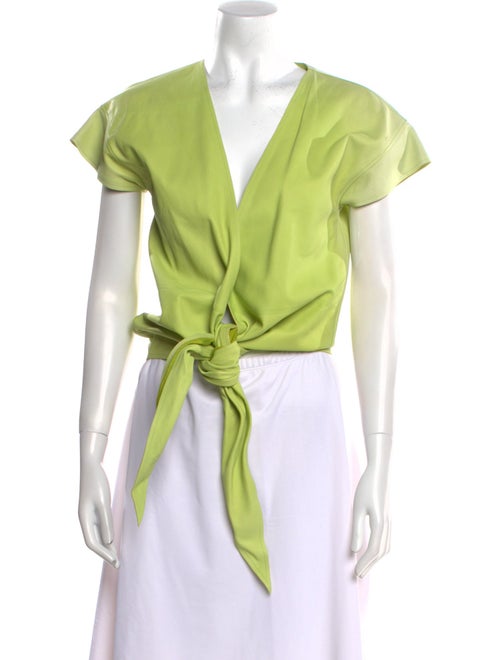 Tom Ford Leather V-Neck Crop Top