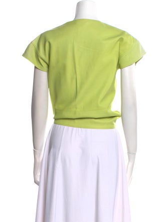 Tom Ford Leather V-Neck Crop Top