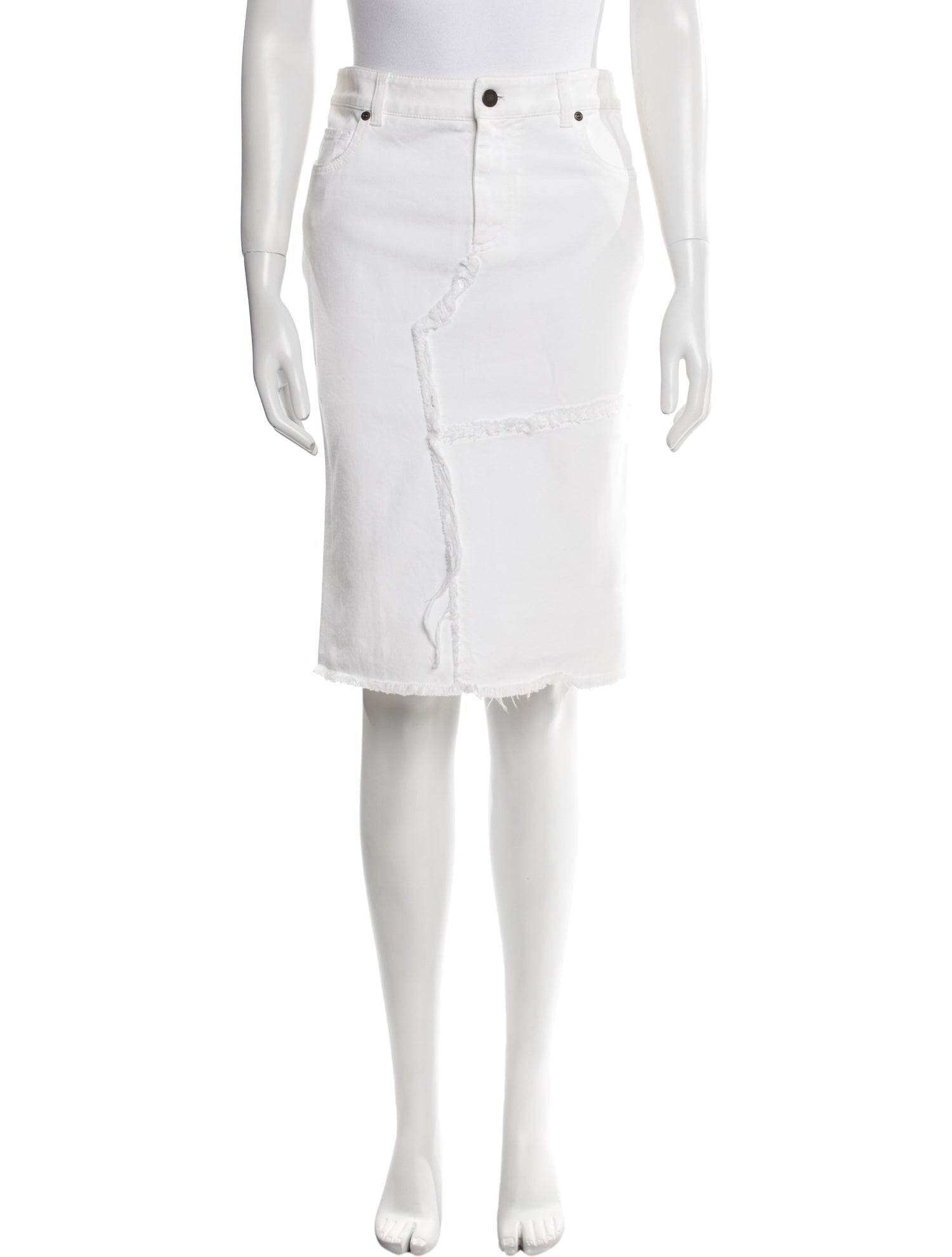 Tom Ford Raw-Edge Trim Knee-Length Skirt