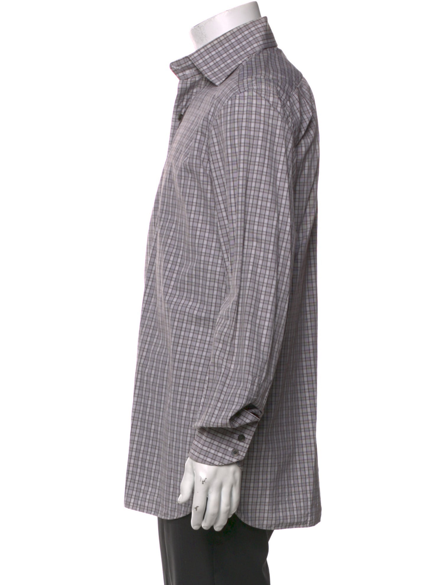 Tom Ford Plaid Print Long Sleeve Dress Shirt