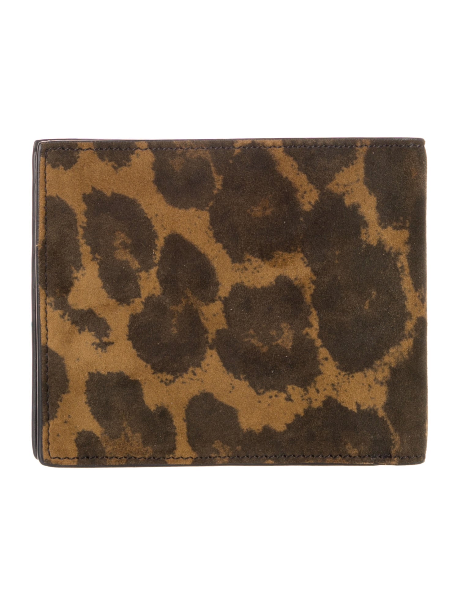 Tom Ford Suede Animal Print Bifold Wallet