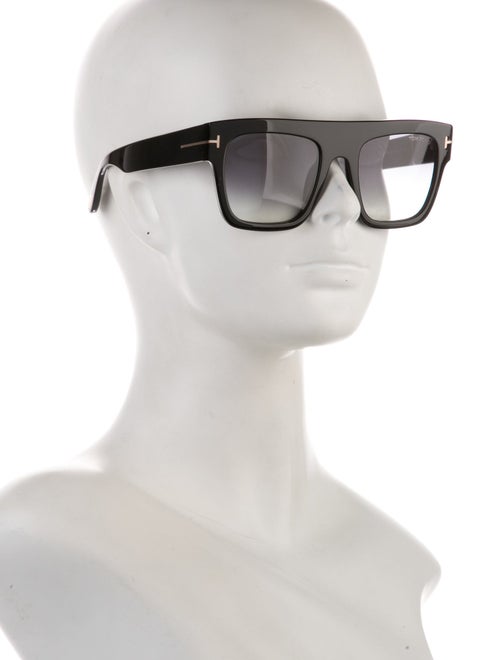 Tom Ford Clear Mirrored Lens Square Sunglasses