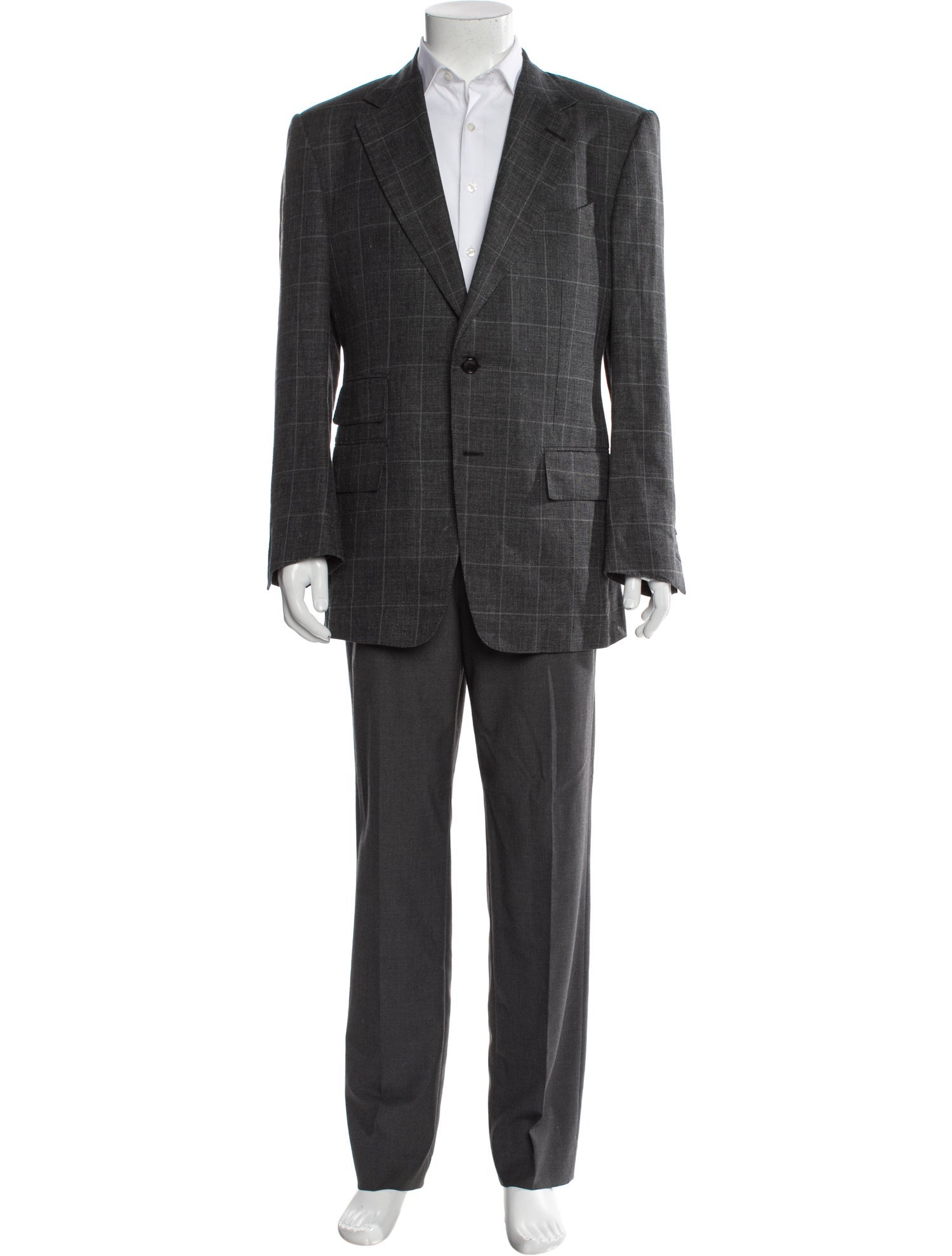 Tom Ford Wool Plaid Print Blazer