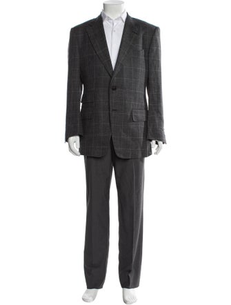 Tom Ford Wool Plaid Print Blazer