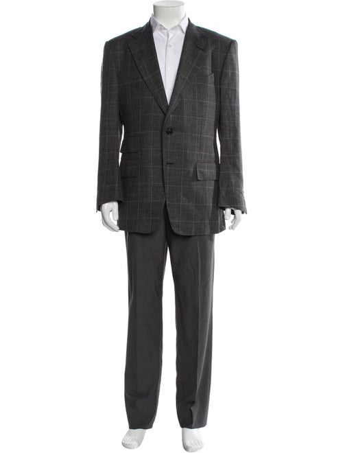 Tom Ford Wool Plaid Print Blazer