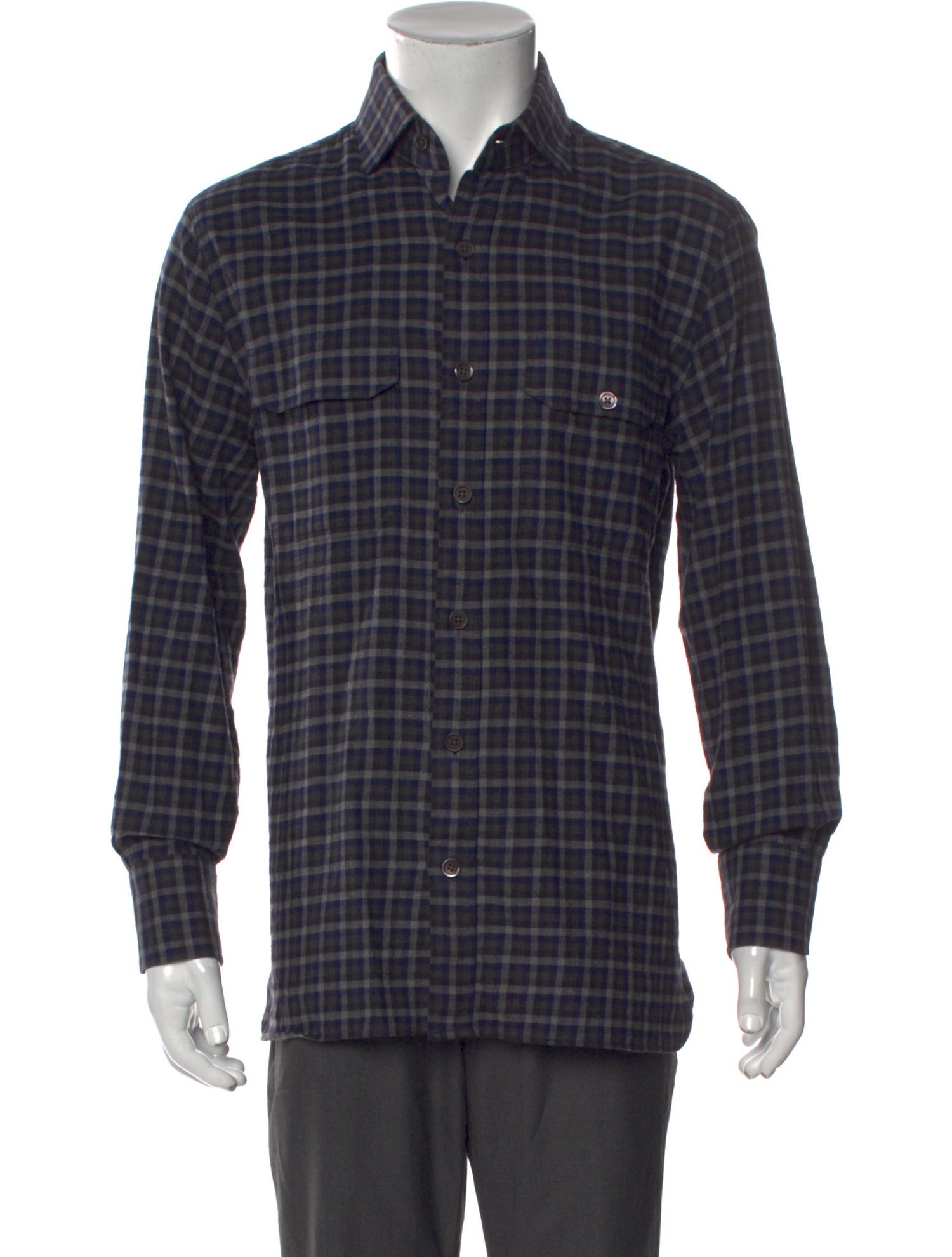 Tom Ford Plaid Print Long Sleeve Shirt