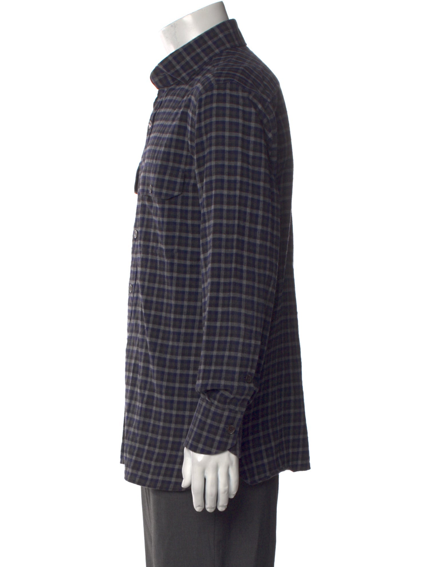 Tom Ford Plaid Print Long Sleeve Shirt