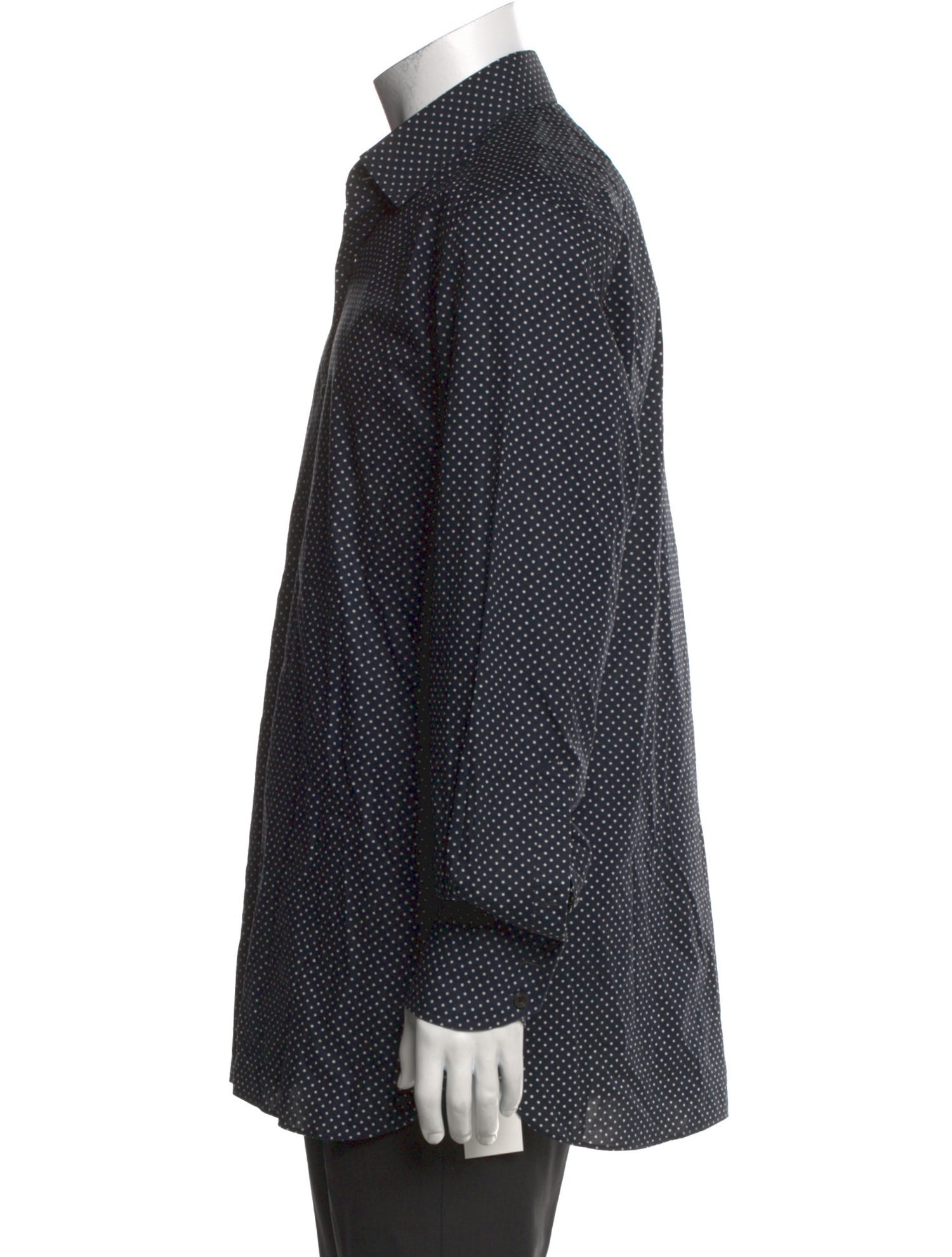Tom Ford Polka Dot Print Long Sleeve Denim Shirt