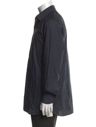 Tom Ford Polka Dot Print Long Sleeve Denim Shirt